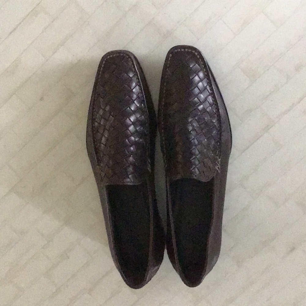 Bottega Veneta brown woven loafers size 7.5